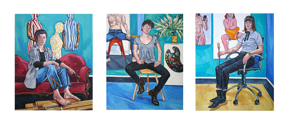 Images from the exhibition “Threesome” on at The Gallery, Stanhope Street.
