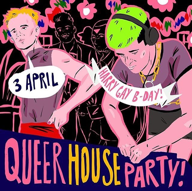 Bored to spend another Friday night in lockdown? Have a wild, queer night out while staying in. Check out our latest blog post (link in bio) chatting with the co-founder of @queerhouseparty. Then join the party TONIGHT (and every Friday) from 21:00 🍹💃🏽🕺🏻🎉
.
.
.
#queernightin #queerhouseparty #queerevents #queerquarantine #lgbtqia #queerliverpool #instaqueer #queersofinstagram #queersonlockdown #queerdj #queerparty #queerfriendly #queerfriday #fridaynight #stayhomeparty #queerillustration #queerartist #queerlife